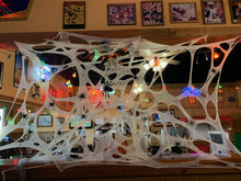 Load image into Gallery viewer, Halloween decor spider web, outdoor, indoor, reusable, party