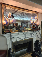 Load image into Gallery viewer, Black spider webs,Halloween decoration, outdoor, indoor, reusable, party, window, door