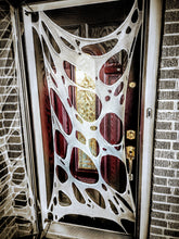 Load image into Gallery viewer, Black spider webs,Halloween decoration, outdoor, indoor, reusable, party, window, door