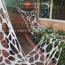 Load image into Gallery viewer, Black spider webs,Halloween decoration, outdoor, indoor, reusable, party, window, door