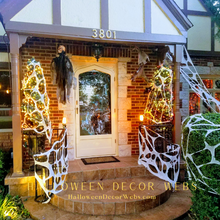 Load image into Gallery viewer, Halloween decor spider web, outdoor, indoor, reusable, party