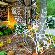 Load image into Gallery viewer, Halloween decor spider web, outdoor, indoor, reusable, party