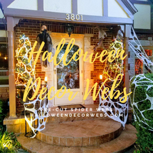 Load image into Gallery viewer, Halloween decor spider web, outdoor, indoor, reusable, party
